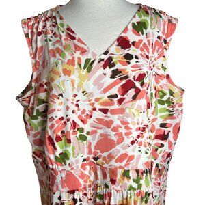 Floral Sleeveless 2XL/3XL V-Neck Maxi Dress Multicolor Design Casual Wear Boho